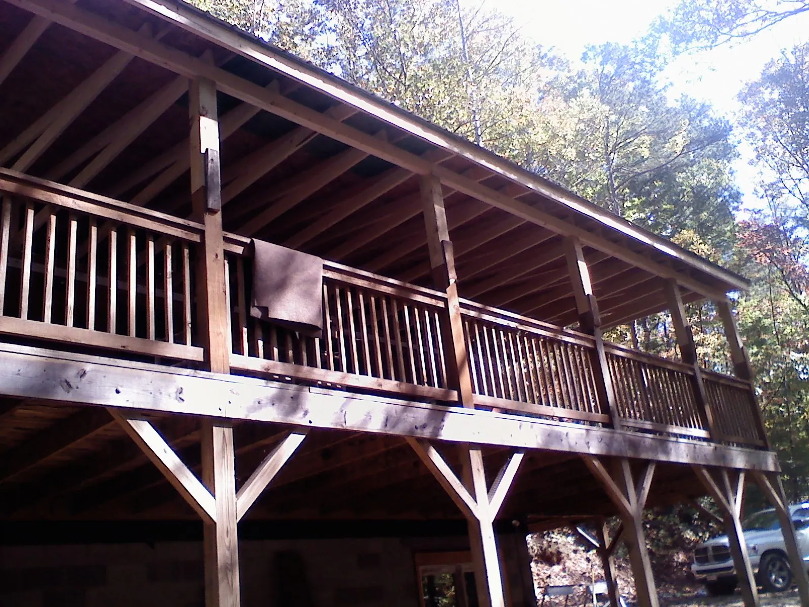 Timber framing under a new elevated porch and deck — Roof Leak Repair in East Spencer by Roofing Brothers